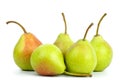 Five green pears Royalty Free Stock Photo