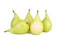 Five green pears Royalty Free Stock Photo