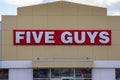 FIVE GUYS Restaurant banner. Five Guys Burgers Fries, HALIFAX, NOVA SCOTIA, CANADA