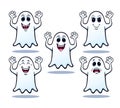 Five Halloween Ghosts