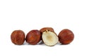 Five hazelnut kernels