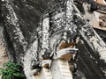 Five heads nakra settled closed to the stairway of Chedi Luang pagoda, Chiang Mai Thailand