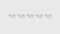 Five heart rating. Zero of five red hearts. Rating, consisting of red hearts on a white background.