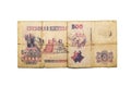 Five hundred algerian bill with design : Battle of Hannibal`s troops with elephants against the Romans Royalty Free Stock Photo