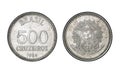 Five hundred cruzeiros coin, year 1986 - Old Coins From Brazil