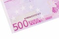 Five hundred euro banknote on white background. Royalty Free Stock Photo