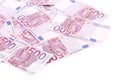 Five hundred euro notes. Royalty Free Stock Photo