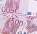 Five hundred euro notes. Royalty Free Stock Photo