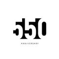 Five hundred fifty anniversary, minimalistic logo. Five hundred fiftieth years, 550th jubilee, greeting card. Birthday