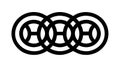 Five Interlocking Rings Abstract Black Pattern, vector design Generative AI Royalty Free Stock Photo