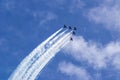 Five jet combat training aircraft in the sky Royalty Free Stock Photo