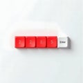 Keyboard Sequence with Red 2235 Keys and White Enter