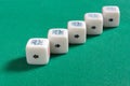 Five of a Kind on Poker Dice Royalty Free Stock Photo