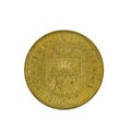 Five latvian santimi coin 2007 isolated Royalty Free Stock Photo