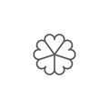 Five leaf clover vector icon symbol isolated on white background