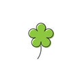 Five leaf clover vector icon symbol isolated on white background