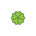 Five leaf clover vector icon symbol isolated on white background