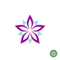 Five leaves lotus flower logo template. Royalty Free Stock Photo