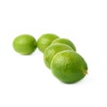 Five limes fruits composition isolated over the Royalty Free Stock Photo