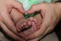 Five little toes of a baby