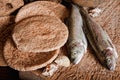 Five loaves of bread and two fish Royalty Free Stock Photo