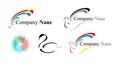 Five logos: a dove and others Royalty Free Stock Photo