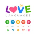 Five Love language. Vector Illustration