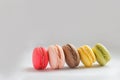 Five Macarons in line.