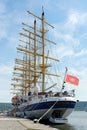 Five-masted Royal Clipper sailing ship owned by Star Clippers Royalty Free Stock Photo