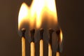 Five matches - fire Royalty Free Stock Photo
