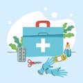 five med kits icons