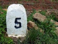 Five Miles Milestone Royalty Free Stock Photo