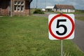 Five miles per hour sign Royalty Free Stock Photo