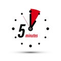 5 - Five Minutes Analogue Clock Symbol Isolated