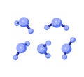 Five molecules. Abstract geometric forms Royalty Free Stock Photo