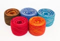 Multicolored rolls of yarn Royalty Free Stock Photo