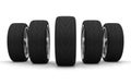 Five new car wheels Royalty Free Stock Photo