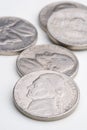 Five nickels Royalty Free Stock Photo