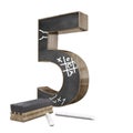 `five` number shaped chalkboard