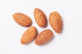 Almond kernel isolated on white background Royalty Free Stock Photo