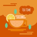 Five o'clock tea flat style concept Royalty Free Stock Photo