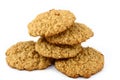 Five Oatmeal Cookies on White Royalty Free Stock Photo