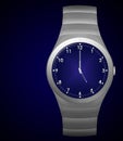 Five oclock wristwatch Royalty Free Stock Photo