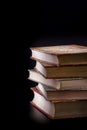Five old books in atmospheric light Royalty Free Stock Photo