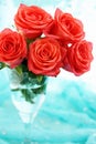 Five orange roses Royalty Free Stock Photo