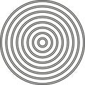 five pairs of concentric circles regular spacing Royalty Free Stock Photo