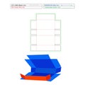 Five panel one pice folding box and corrugated shipping box, dieline tamplate and 3d box