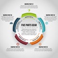 Five Parts Gear Infographic Royalty Free Stock Photo