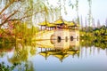 Five Pavilion Bridge in Slender west lake Royalty Free Stock Photo