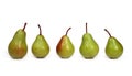 Five pears Royalty Free Stock Photo